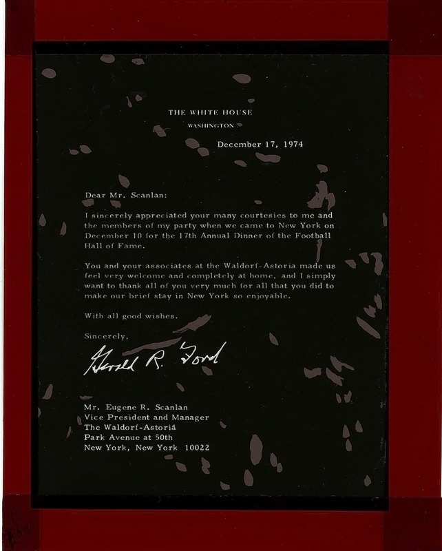 Thank you note from President Gerald Ford, 1974
