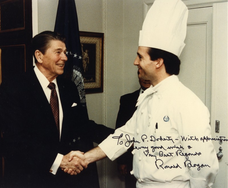 Chef John Doherty and President Ronald Reagan, 1986.