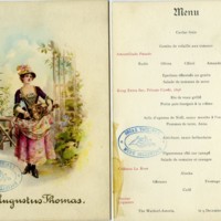 A dinner menu and invitation for American Playwright, Mr. Augustus Thomas