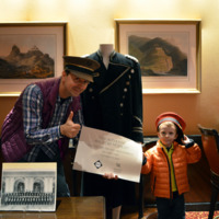 Catalin Moise and his son having fun at the archives exhibition!