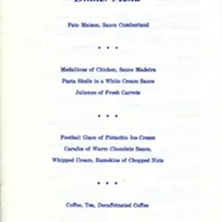 The National Football Foundation and Hall of Fame Annual Awards Dinner menu, 1985