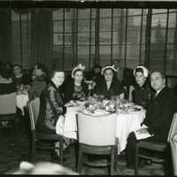 A staff lunch in the 1950s
