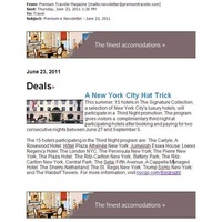 The Waldorf=Astoria in Premium Traveler Magazine, 2011
