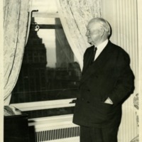 President Herbert Hoover in his Waldorf Towers apartment