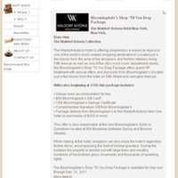 The Waldorf=Astoriaâ€™s Bloomingdale&#039;s &quot;Shop â€˜Til You Drop&quot; package, 2011