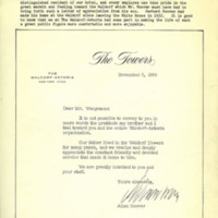 Thank you note from Allan Hoover, son of President Herbert Hoover, 1964