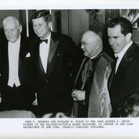 Presidents John F. Kennedy and Richard M. Nixon with Francis Cardinal Spellman, Grand Ballroom