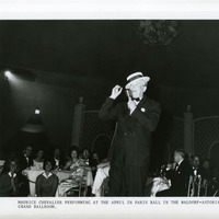 &quot;Maurice Chevalier Performing at the April in Paris Ball in the Waldorf=Astoria Grand Ballroom&quot;